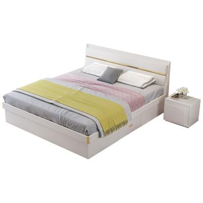 China Nordic Multi-Function Modern Single Bed 1.5 1.8m Bedroom Furniture High Storage Box Home Furniture MDF for sale