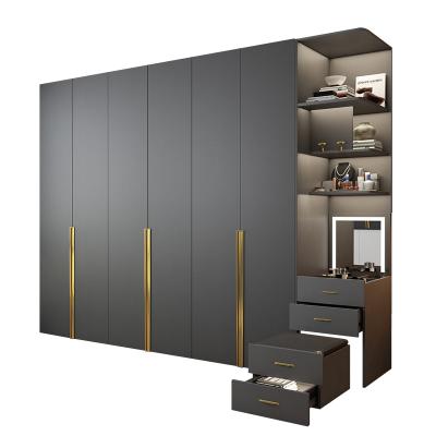 China Modern and simple convertible wardrobe/light luxury bedroom combination wardrobe/minimalist wooden and household covered wardrobe for sale