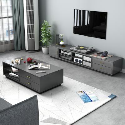 China Modern simple TV cabinet convertible tea table combination / family living room TV cabinet small tea table set for sale