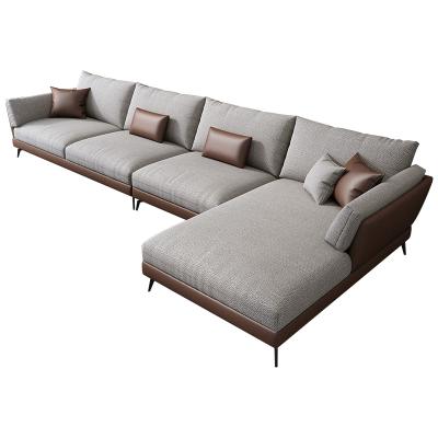 China Modern Living Room Sofa Sectional Sofa Luxury Small Family Art Combination Sofa Italian Cloth Massage Light 1 Set European Style Fabric for sale