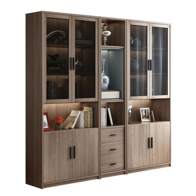 China Combination modern home furniture wooden bookcase PANEL, modern PANEL best-selling walnut color for sale