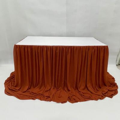 China TC092 Waterproof Wedding Table Skirts Tablecloth Pleated Skirt Table Wedding Skirt for sale