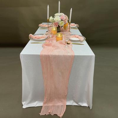 China TR01 Dobby gauze table runner wedding gauze gauze table runner table cloth runner for sale