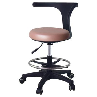 China Ergonomic Metal Stool Doctor Stool With Metal Armrests Dentist Chair PU Leather Cushion for sale