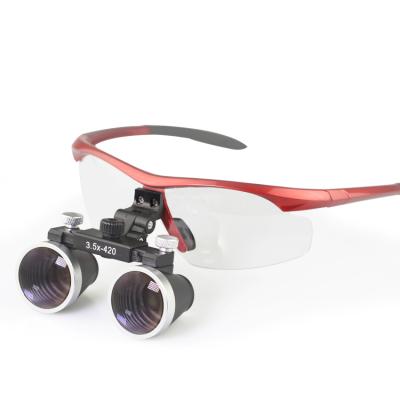 China High Quality Binocular Collapsible Magnifying Glass Magnifier Medical Surgery Red Dental Glasses for sale