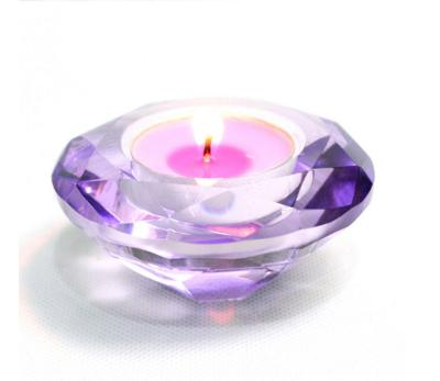 China Hot Sellings of Religious Activities Wedding Candle Holders Clear Crystal Material Diamond Shaped Candle Holders for Gifts for sale