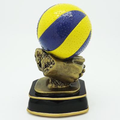 China Unique Europe Design Volleyball Shape Medals And Trophies For Award for sale