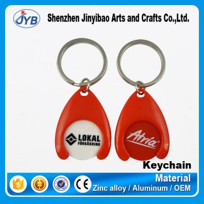 China Eco-Friendly Wholesale Cheap High Quality Token Plastic Key Holder Trolley Key Chain for sale