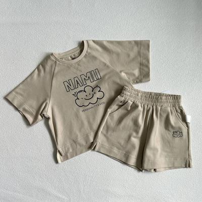 China Soft Kids Clothing Tracksuit Sets Short Sleeve T-shirt Top Baby Shirts Tops Kids Clothing Baby Pants Shorts for sale