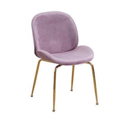 China Modern Hot Sale Modern Furniture Velvet Metal Luxury Home Chair For Restaurant Room Dining Sillas Chairs With Gold Plated Legs for sale