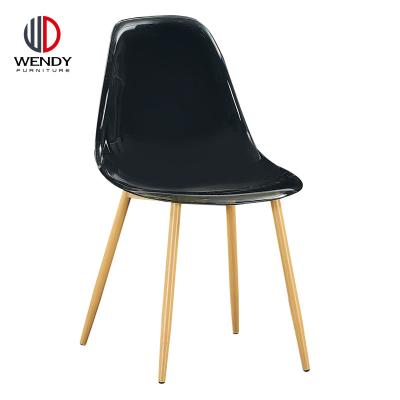 China Modern PC Transparent Plastic Chair With Metal Frame for sale