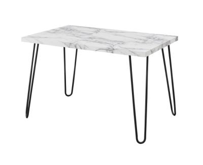 China Good Quality Contemporary Dining Tables 18mm MDF Materials Table Top With Chromed Metal Legs Tables for sale