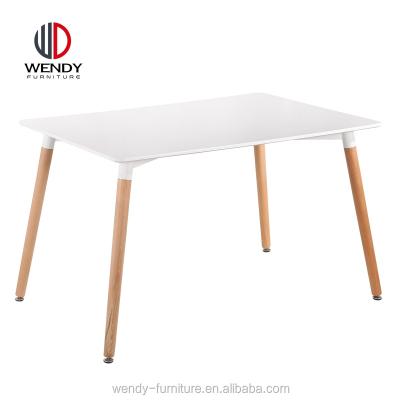 China Modern Spain Modern White Rectangle Wood Dining Table For Sale for sale