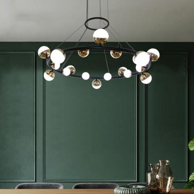 China Residential Wholesale Cheap Price Home Living Room Led Decorate Circle Chandeliers Pendant Light for sale