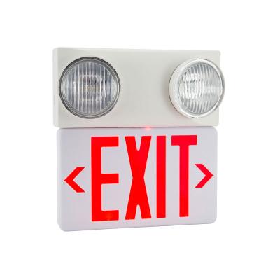 China EMERGENCY EXIT Double Sided LED Light EMERGENCY EXIT Sign With White Stoned Emergency Exit Combo Lighting Battery Backup for sale