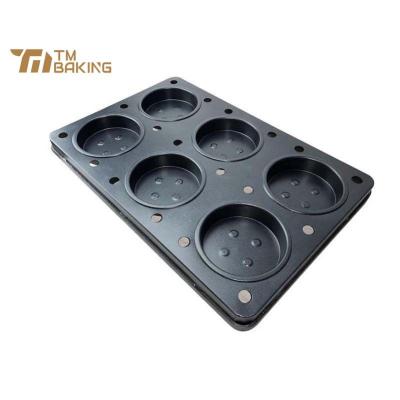 China Viable Custom Commercial 6 8 12 15 18 24 Cavities Non Stick Bakery Bread Pan Hamburger Burger Bun Baking Tray for sale