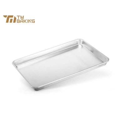 China Sustainable Hot Selling Non-Stick Full Size Aluminum Metal Half Bread Cookie Baking Tray Sheet Pan Bakery Oven Tray for sale