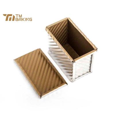 China Viable Non-Stick Aluminum Box Mini Sandwich Bread Loaf Pan Toast 250 Gram Bread Dough Toast Tin With Cover for sale