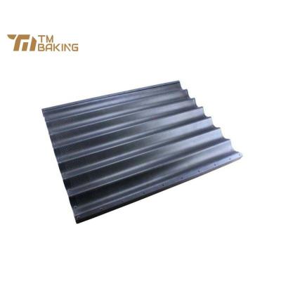 China Sustainable Commercial Grade Glazed Steel 2 Flutes Aluminum Baguette Tray Suit Industrial Baking for sale