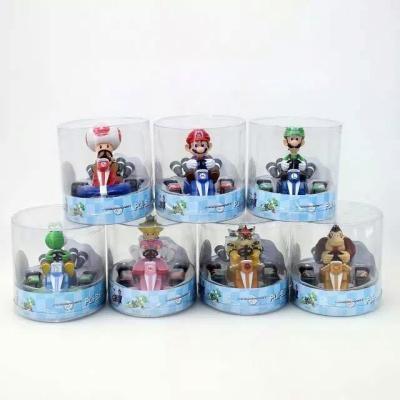 China Cartoon Toy New Trendy Yoshi Luigi Donkey Toad kong pullback racer Mario kart toy Mario car figure Mario figure for sale