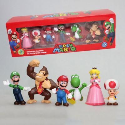 China Retail TOY New Trendy 6pcs Mario Bros PVC Action Figure Doll 8cm PVC Model Toy For Children for sale