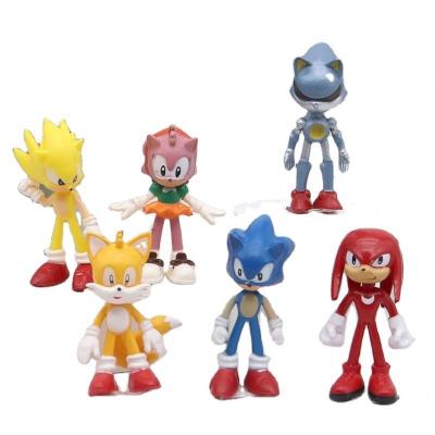 China Wholesale 6 Style Cartoon Toy Trendy Sonic The Hedgehog Drawing 6-8cm Action Figure Doll Desk Ornaments for sale