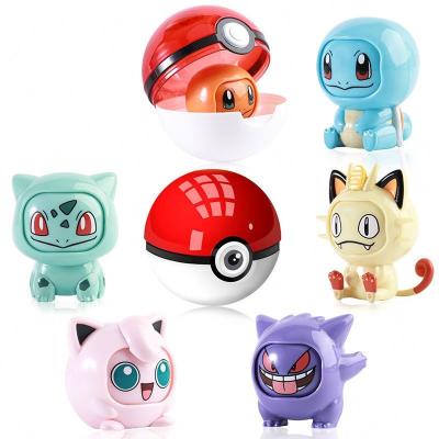 China Cartoon Toy Trendy Hot Sale pokemon anime figure Pikachu Squirtle Charmander action number capsule toys for kids for sale