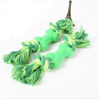 China New Viable Pet Toys Wholesale Silicone Chew Bone Durable Toy Interactive Pet Dog Toys Rope for sale