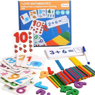 China Newest Eco-friendly Montessori Math Number Matching Wooden Children Preschool Enlightenment Kindergarten Education Toy Teaching Aid for sale