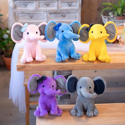 China Fasion 25cm Cute Elephant Plush Toys Cartoon Pillow Cushion Bolster Sleep Stuffed Soft Birthday Gift For Kids Plushie Blue for sale