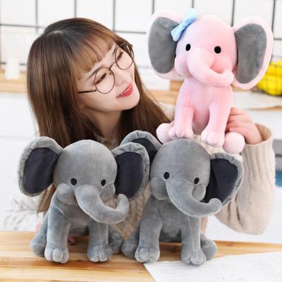 China Fasion Wholesale 25cm Cute Elephant Plush Toys Cartoon Pillow Doll Cushion Bolster Sleep Stuffed Soft Birthday Gift For Kids for sale