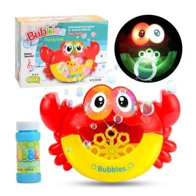 China New Automatic Bubble Machine Children's Entertainment Toys Cute Electric Crab Bubble Machine With Light And Music Toys Baby Bath Toys for sale