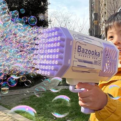 China New 69 Holes Kids Gift Gatling Bubble Gun Toy Electric Automatic Bubble Machine Charging Soap Water Outdoor Christmas Gift for sale