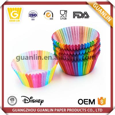 China Disposable Professional Cupcake Party Maker Liner Colorful Paper Baking Cups for sale