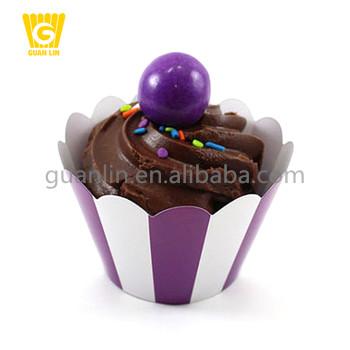 China Disposable Custom Jumbo Carnival Party Cupcake Liners Striped Paper Wrappers for sale