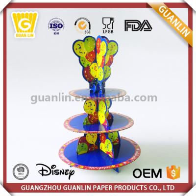 China Factory Wholesale Disposable Customize Different Shape Three Style Birthday 3 Tier Cupcake Stand for sale