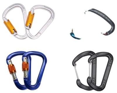 China Retail Industry Colorful Isure Metal Carabiner Clip Spring Strong Snap Loaded Karabiner D Climbing Hook for sale