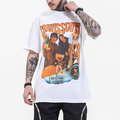 China Wholesale Anti-Wrinkle Dtg Print Streetwear Graphic Tees Plus Size Acid Wash T-shirt Men's Custom Vintage White Oversized T-Shirts for sale