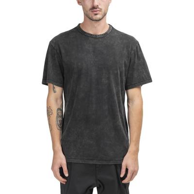 China Wholesale Cotton Anti-Wrinkle T-shirts Vintage 100% Acid Wash Plus Size Hip Hop T-shirt Mens Streetwear T-shirt Distressed Blank Shirts for sale