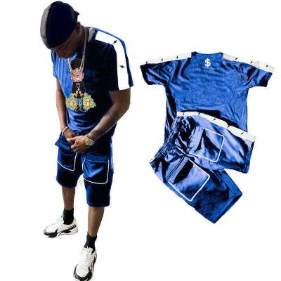 China manufacturer Summer Custom Logo Streetwear Anti-wrinkle Two Piece Sets Casual Jogging Suits Shorts Sets Men for sale