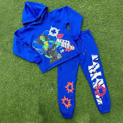 China Manufacturer Custom Tracksuits High Quality Breathable Breathable Sweatsuits Print Slim Fit Sweatpants And Hoodie Set For Men for sale