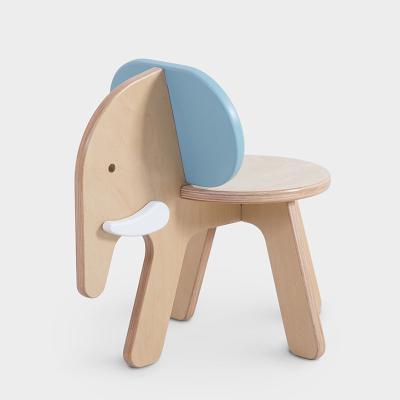 China Low Chair Zodiac Elephant Kids Room Stool Cartoon Kindergarten Eco-friendly Solid Wood Animal Bench for sale