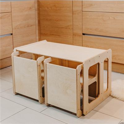 China Eco-Freindly Montessori Wooden Table Set Weaning Toddler Furniture Preschool for sale