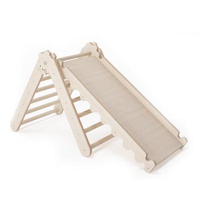 China Eco-Freindly Triangle With Wooden Slide For Kids Climbing Frame Indoor Kids Minimalist Design for sale