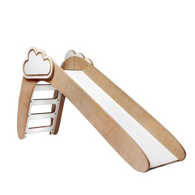 China Indoor Eco-Freindly Wooden Slide With Clouds Montessori Furniture Fuji Slide for sale