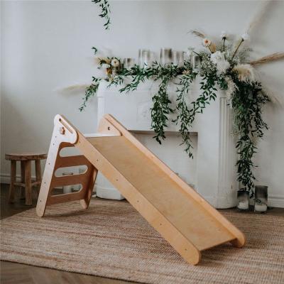 China Eco-Freindly Montessori Wooden Slide For Indoor Kids Play Ramp Kids for sale