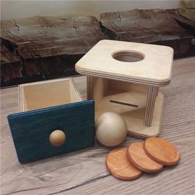 China Montessori Infant Imbucare Box Ball and Coin 2in1 Montessori Wooden Baby Toys HYO-1041 for sale