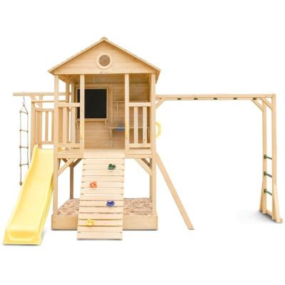 China Best Gift Kids Outdoor Playground Large Cubby Easily Assembled Wendy House with Swing and Climbing Slide Frame for Kids for sale