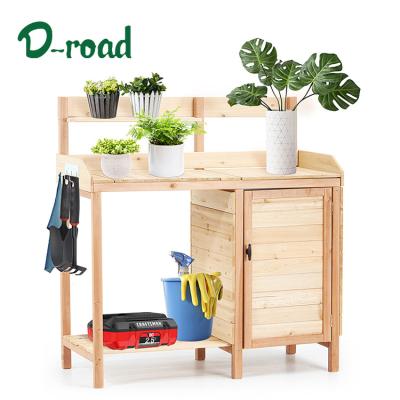 China CLASSIC Wooden Work Table Post Outdoor Garden Patio Potting Bench With Storage Shelf for sale