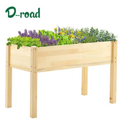 China Modern Hot Selling Private Label Wooden Raised Bed Garden Raised Large Square Planter Box for sale